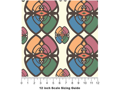 Muted Magic Art Deco Vinyl Film Pattern Size 12 inch Scale~Rwraps Muted Magic Art Deco Sizing Chart~2
