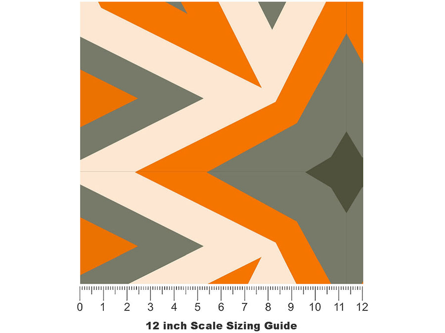 Muted Pumpkins Art Deco Vinyl Film Pattern Size 12 inch Scale~Rwraps Muted Pumpkins Art Deco Sizing Chart~2