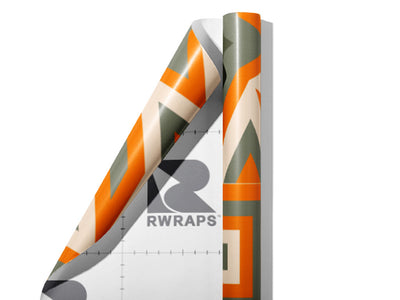 Muted Pumpkins Art Deco Wrap Film Sheets~Rwraps Series 914 Muted Pumpkins Art Deco Scrolled Sheet~3