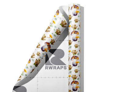 Mycelium Friends Mushroom Wrap Film Sheets~Rwraps Series 914 Mycelium Friends Mushroom Scrolled Sheet~3