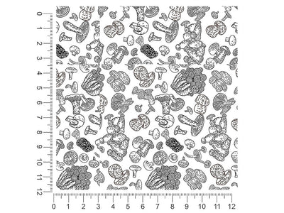 mycelium outlines mushroom 1ft x 1ft Craft Sheets