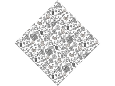 Mycelium Outlines Mushroom Vinyl Wrap Pattern