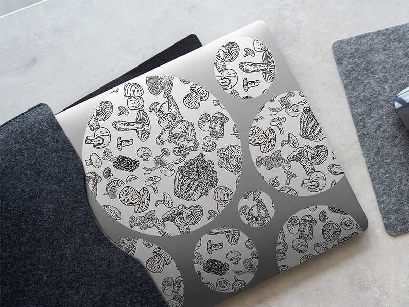 mycelium outlines mushroom DIY Laptop Stickers