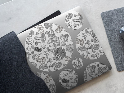 mycelium outlines mushroom DIY Laptop Stickers