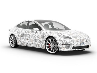 Mycelium Outlines Mushroom Vehicle Vinyl Wrap