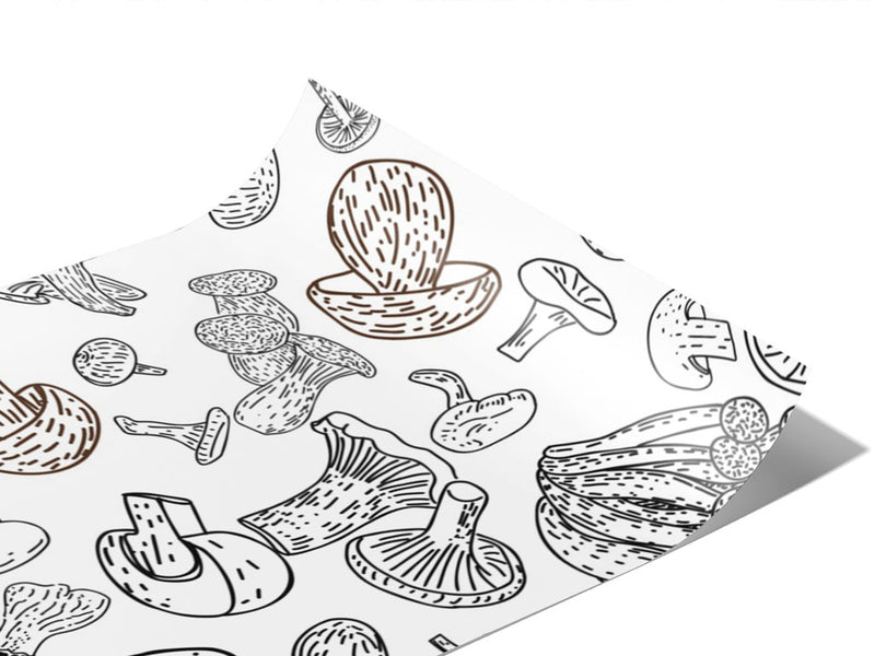 Mycelium Outlines Mushroom Vinyl Wraps~Rwraps Series 914 Digitally Printed Vinyl Wrap~0