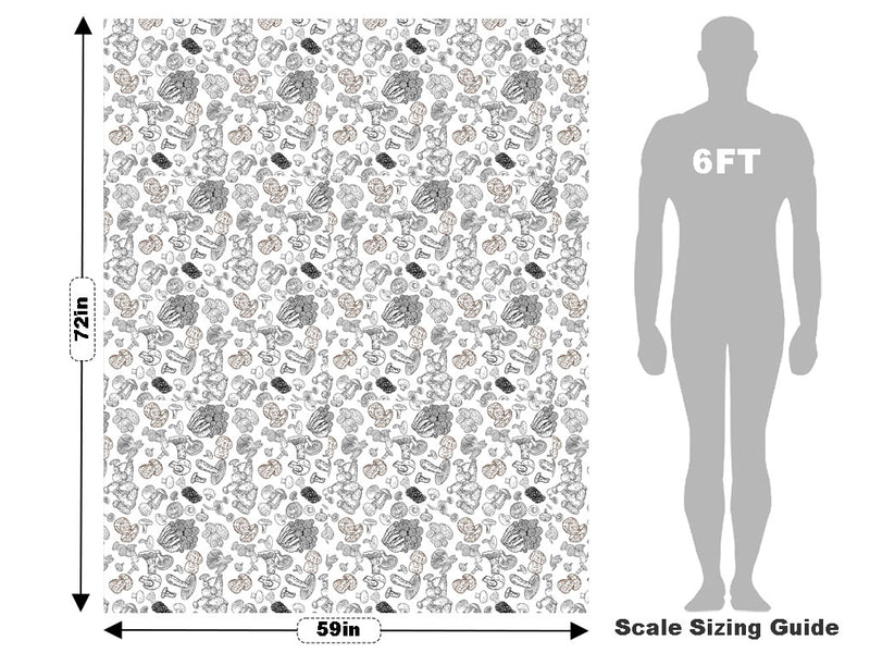 Mycelium Outlines Mushroom Vehicle Wrap Scale~Rwraps Series 914 Mycelium Outlines Mushroom Measurements~1