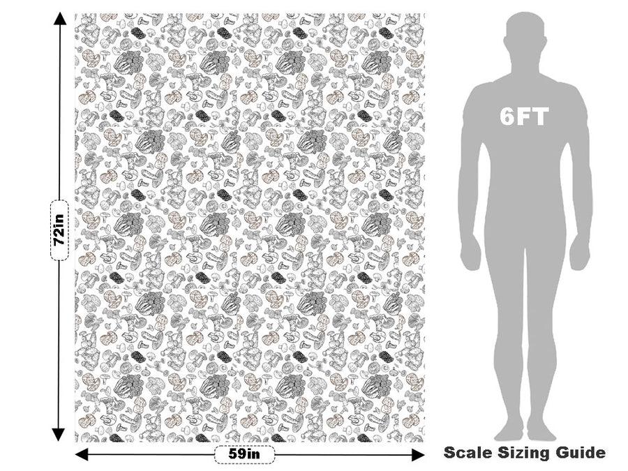 Mycelium Outlines Mushroom Vehicle Wrap Scale~Rwraps Series 914 Mycelium Outlines Mushroom Measurements~1