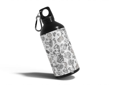 mycelium outlines mushroom Water Bottle DIY Stickers