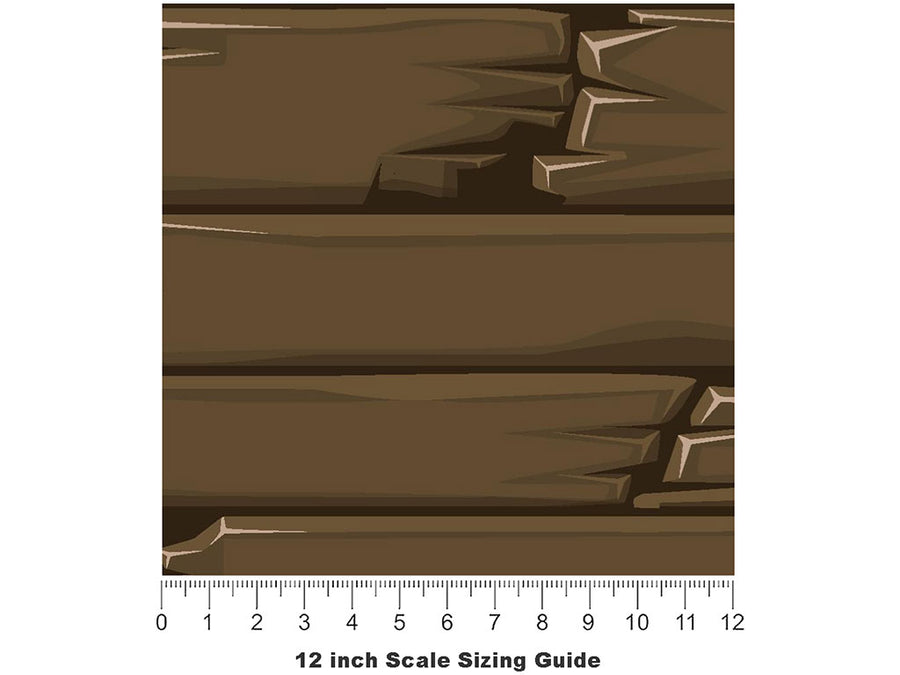 Mysterious Shack Wooden Parquet Vinyl Film Pattern Size 12 inch Scale~Rwraps Mysterious Shack Wooden Parquet Sizing Chart~3