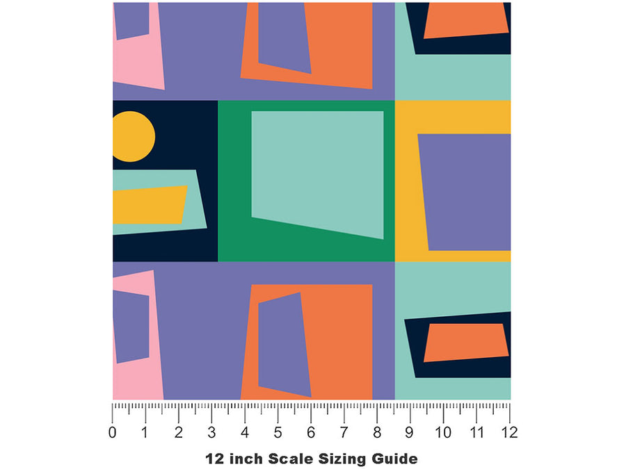 Mystery Doors Retro Vinyl Film Pattern Size 12 inch Scale~Rwraps Mystery Doors Retro Sizing Chart~2