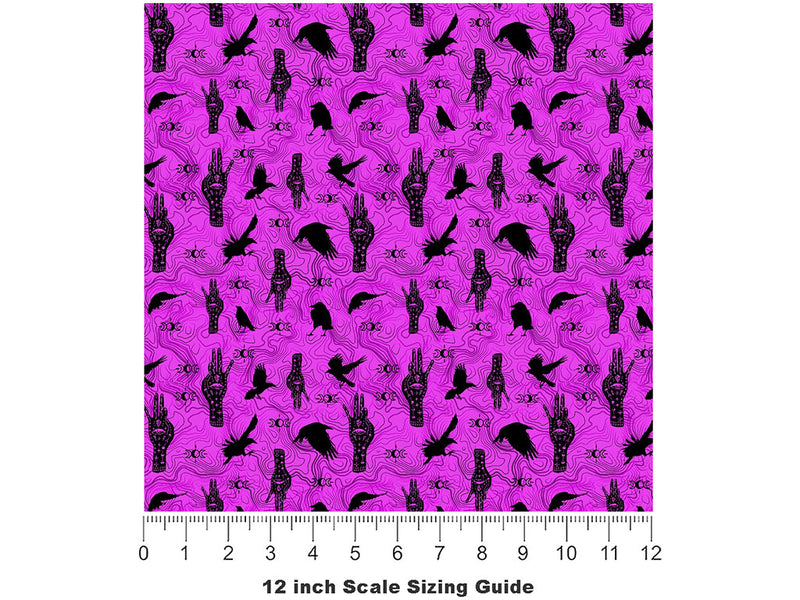 Mystic Palmistry Horror Vinyl Film Pattern Size 12 inch Scale~Rwraps Mystic Palmistry Horror Sizing Chart~2