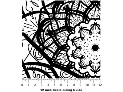 Mystic Petals Mandala Vinyl Film Pattern Size 12 inch Scale~Rwraps Mystic Petals Mandala Sizing Chart~2