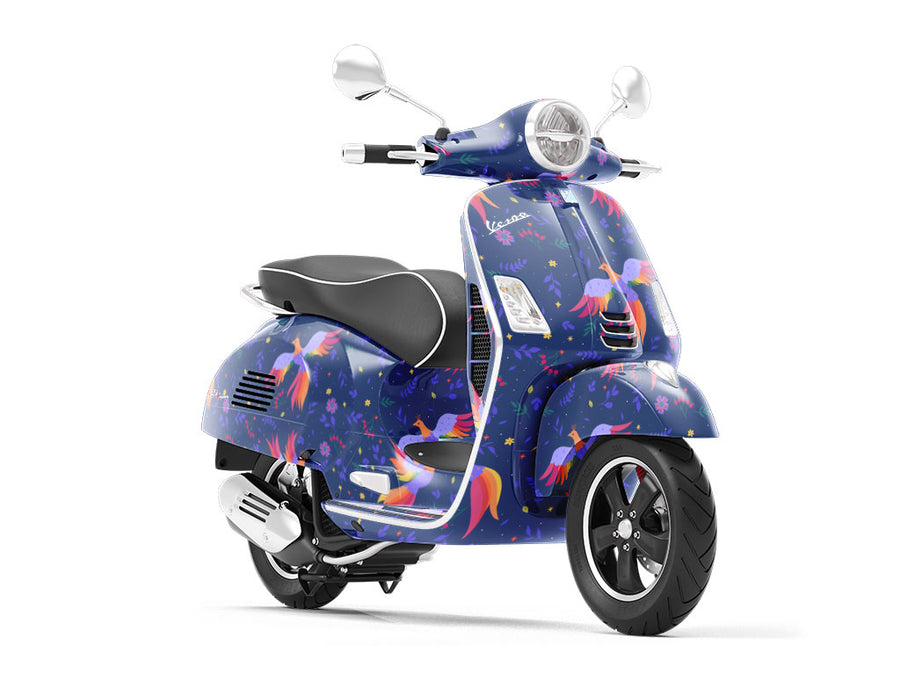 Mystic Wonder Birds Vespa Scooter Wrap Film