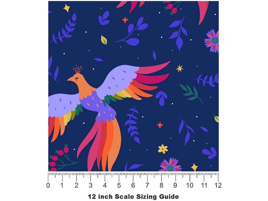 Mystic Wonder Birds Vinyl Film Pattern Size 12 inch Scale~Rwraps Mystic Wonder Birds Sizing Chart~2