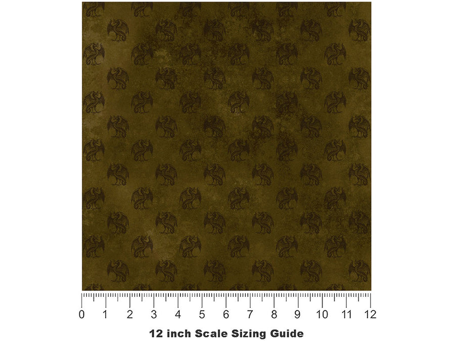 Mystic Wyvern Gothic Vinyl Film Pattern Size 12 inch Scale~Rwraps Mystic Wyvern Gothic Sizing Chart~2