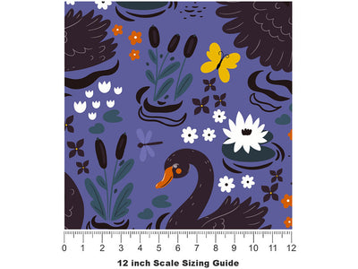 Mythic Black Birds Vinyl Film Pattern Size 12 inch Scale~Rwraps Mythic Black Birds Sizing Chart~2