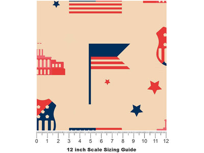 National Capital Americana Vinyl Film Pattern Size 12 inch Scale~Rwraps National Capital Americana Sizing Chart~3