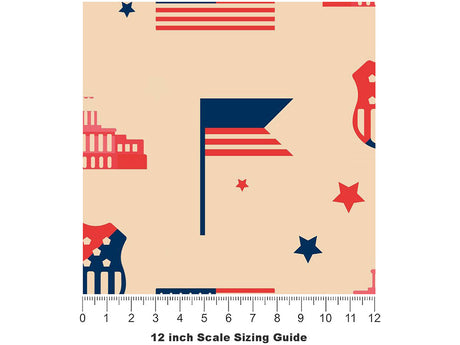National Capital Americana Vinyl Film Pattern Size 12 inch Scale~Rwraps National Capital Americana Sizing Chart~3