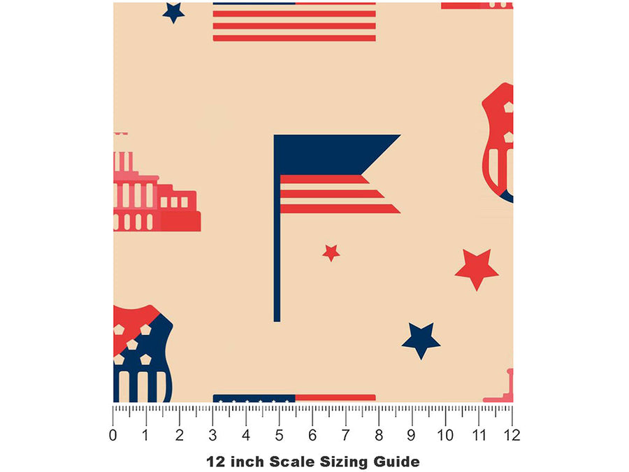 National Capital Americana Vinyl Film Pattern Size 12 inch Scale~Rwraps National Capital Americana Sizing Chart~3