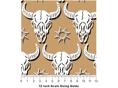 Natural Buffalo Halloween Vinyl Film Pattern Size 12 inch Scale~Rwraps Natural Buffalo Halloween Sizing Chart~2
