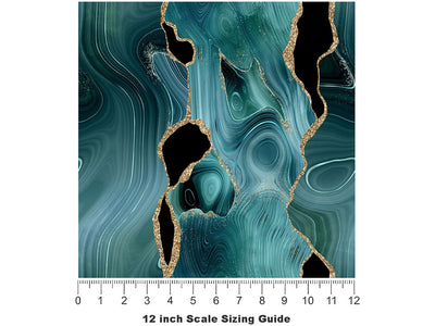 Natural Fury Gemstone Vinyl Film Pattern Size 12 inch Scale~Rwraps Natural Fury Gemstone Sizing Chart~2
