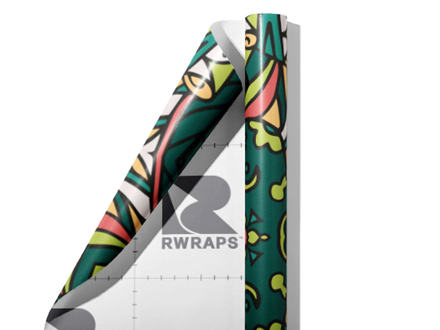 Natural Power Mandala Wrap Film Sheets~Rwraps Series 914 Natural Power Mandala Scrolled Sheet~3