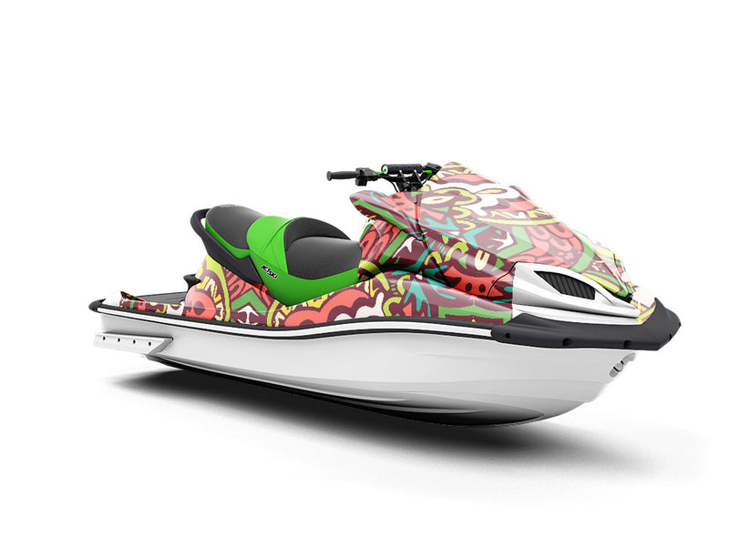 Naturalistic Leaves Mandala Jet Ski Vinyl Customized Wrap