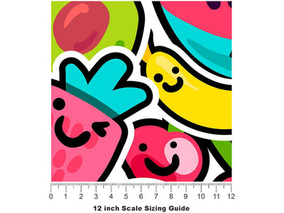 Naturally Sweet Sticker Bomb Vinyl Film Pattern Size 12 inch Scale~Rwraps Naturally Sweet Sticker Bomb Sizing Chart~3