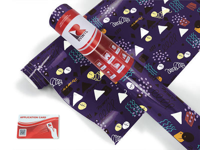 navy awoken abstract geometric Craft Vinyl Roll