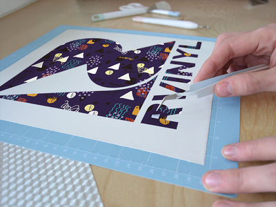 navy awoken abstract geometric Easy Weed Craft Vinyl