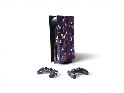 navy awoken abstract geometric Sony PS5 DIY Skin
