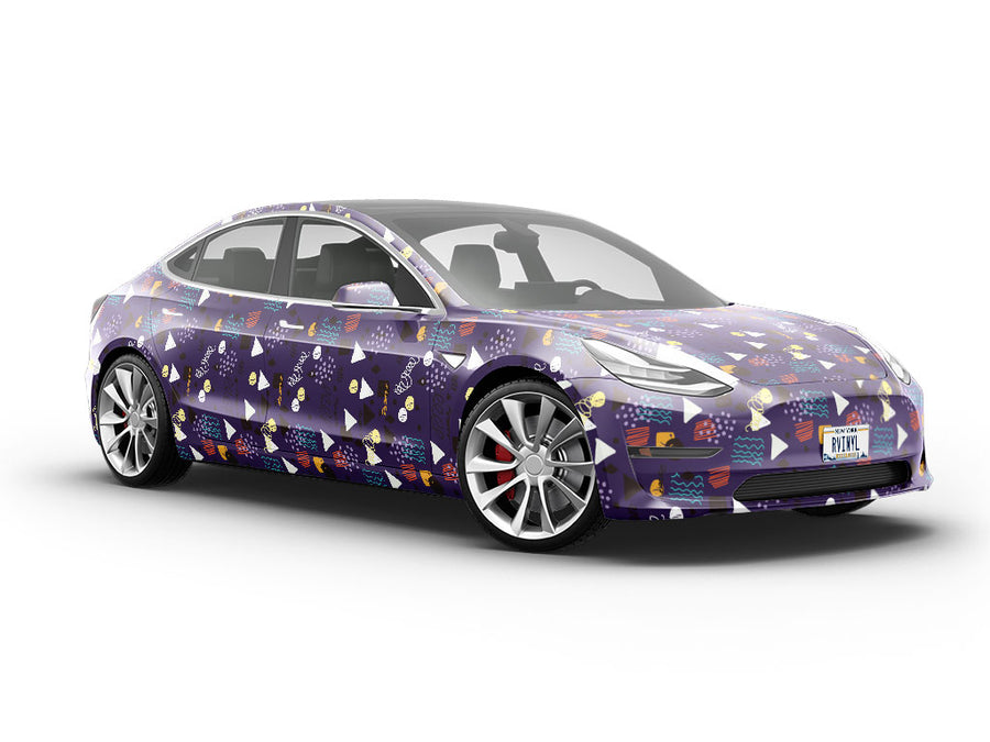 Navy Awoken Abstract Vehicle Vinyl Wrap