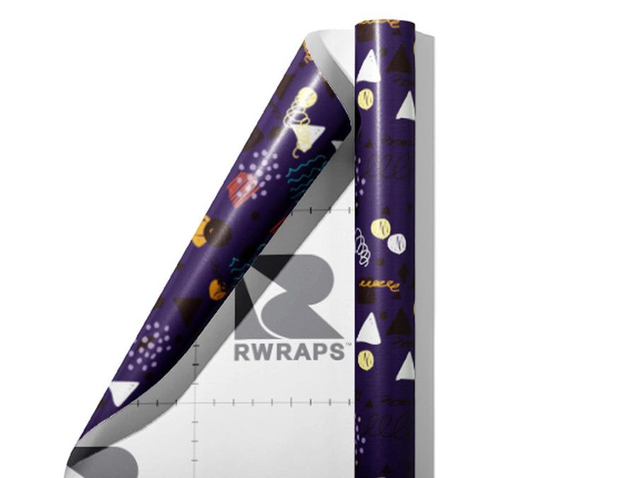 Navy Awoken Abstract Wrap Film Sheets~Rwraps Series 914 Navy Awoken Abstract Scrolled Sheet~3