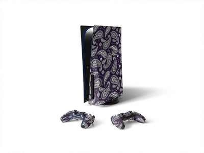 navy blues paisley Sony PS5 DIY Skin