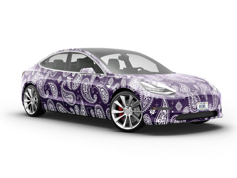 Navy Blues Paisley Vehicle Vinyl Wrap