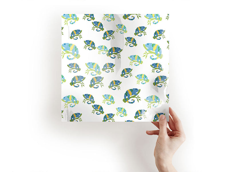 navy chameleons animal Craft Sheets