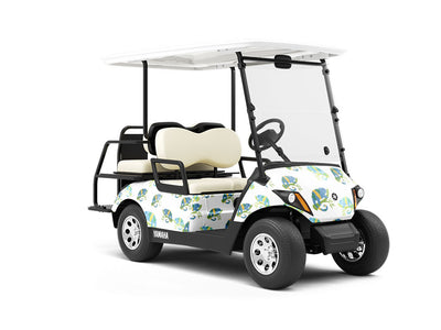 Navy Chameleons Reptile Wrapped Golf Cart