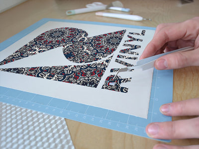 navy solitaire mandala Easy Weed Craft Vinyl