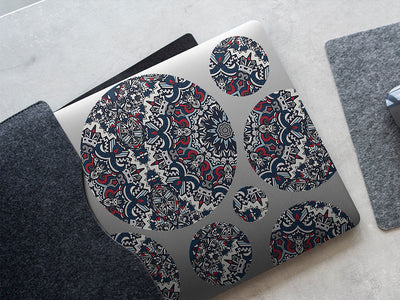 navy solitaire mandala DIY Laptop Stickers