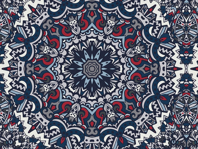 Navy Solitaire Mandala Vinyl Wrap Pattern~Rwraps Series 914 Digitally Printed Vinyl Wrap~0