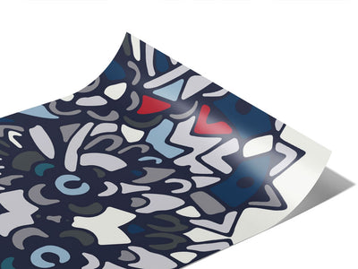Navy Solitaire Mandala Vinyl Wraps~Rwraps Series 914 Digitally Printed Vinyl Wrap~0