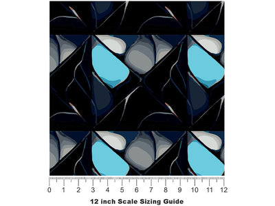 Navy Square Tile Vinyl Film Pattern Size 12 inch Scale~Rwraps Navy Square Tile Sizing Chart~3