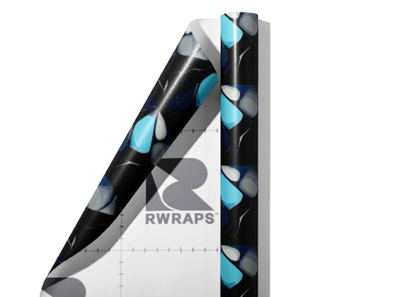 Navy Square Tile Wrap Film Sheets~Rwraps Series 914 Navy Square Tile Scrolled Sheet~4