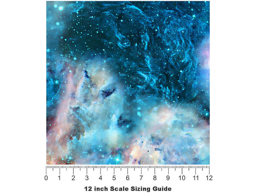 Nebula Sapphire Science Fiction Vinyl Film Pattern Size 12 inch Scale~Rwraps Nebula Sapphire Science Fiction Sizing Chart~2
