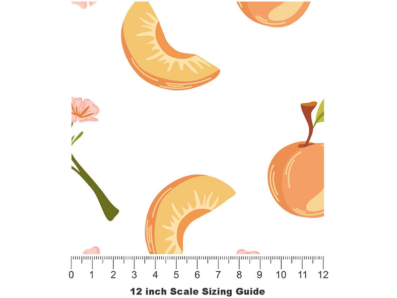 Nectar White Fruit Vinyl Film Pattern Size 12 inch Scale~Rwraps Nectar White Fruit Sizing Chart~2