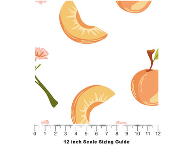 Nectar White Fruit Vinyl Film Pattern Size 12 inch Scale~Rwraps Nectar White Fruit Sizing Chart~2