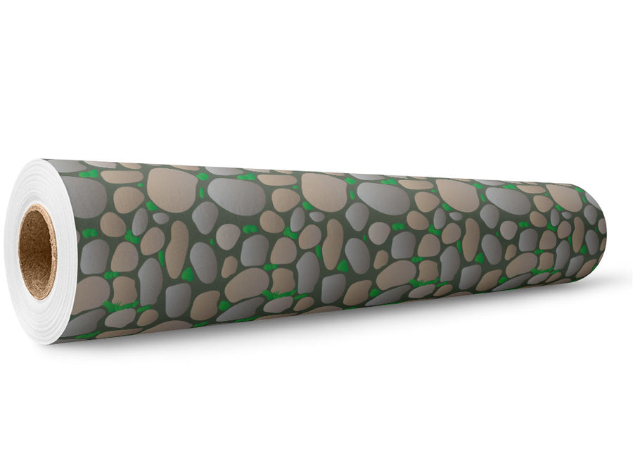 Neglected Courtyard Cobblestone Wrap Film Wholesale Roll~Rwraps Series 914 Digitally Printed Vinyl Roll~5