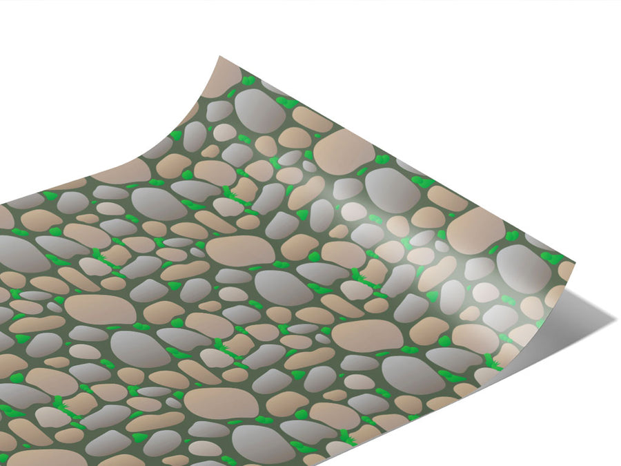 Neglected Courtyard Cobblestone Vinyl Wraps~Rwraps Series 914 Digitally Printed Vinyl Wrap~1