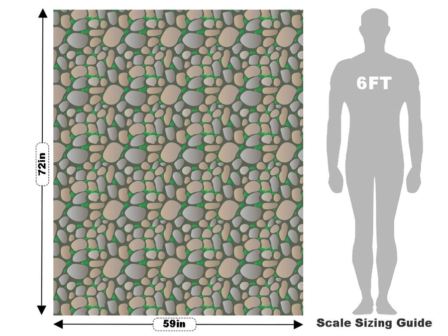 Neglected Courtyard Cobblestone Vehicle Wrap Scale~Rwraps Series 914 Neglected Courtyard Cobblestone Measurements~2